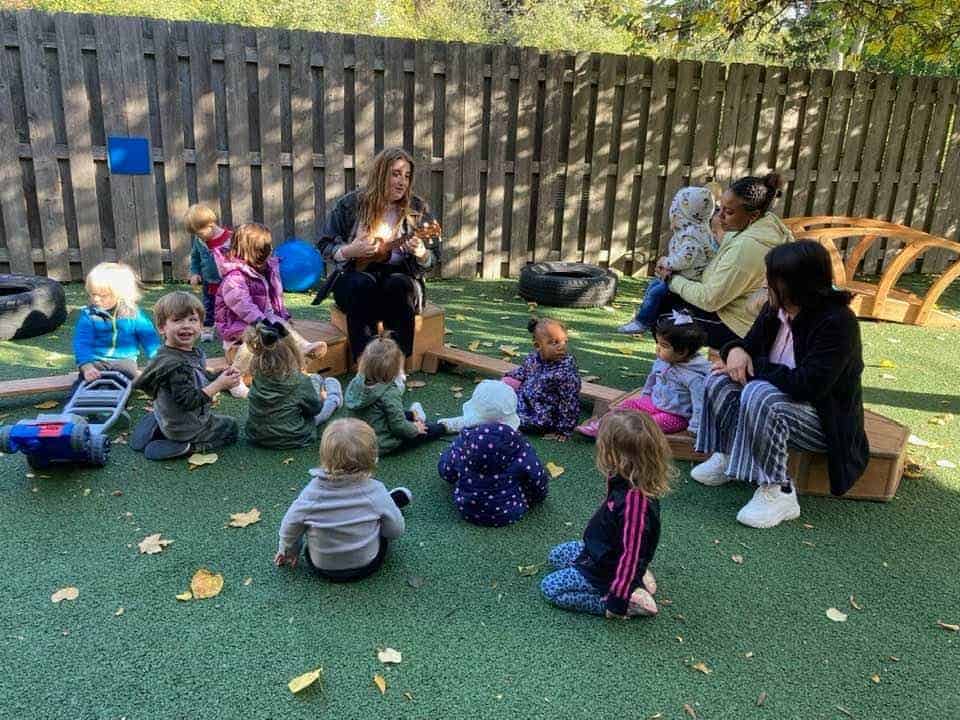 Learning outdoor Montessori classroom activities at Mount Clemens MI daycare and preschool.