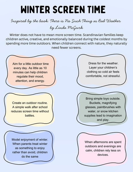 Kids outdoor winter activities tips.